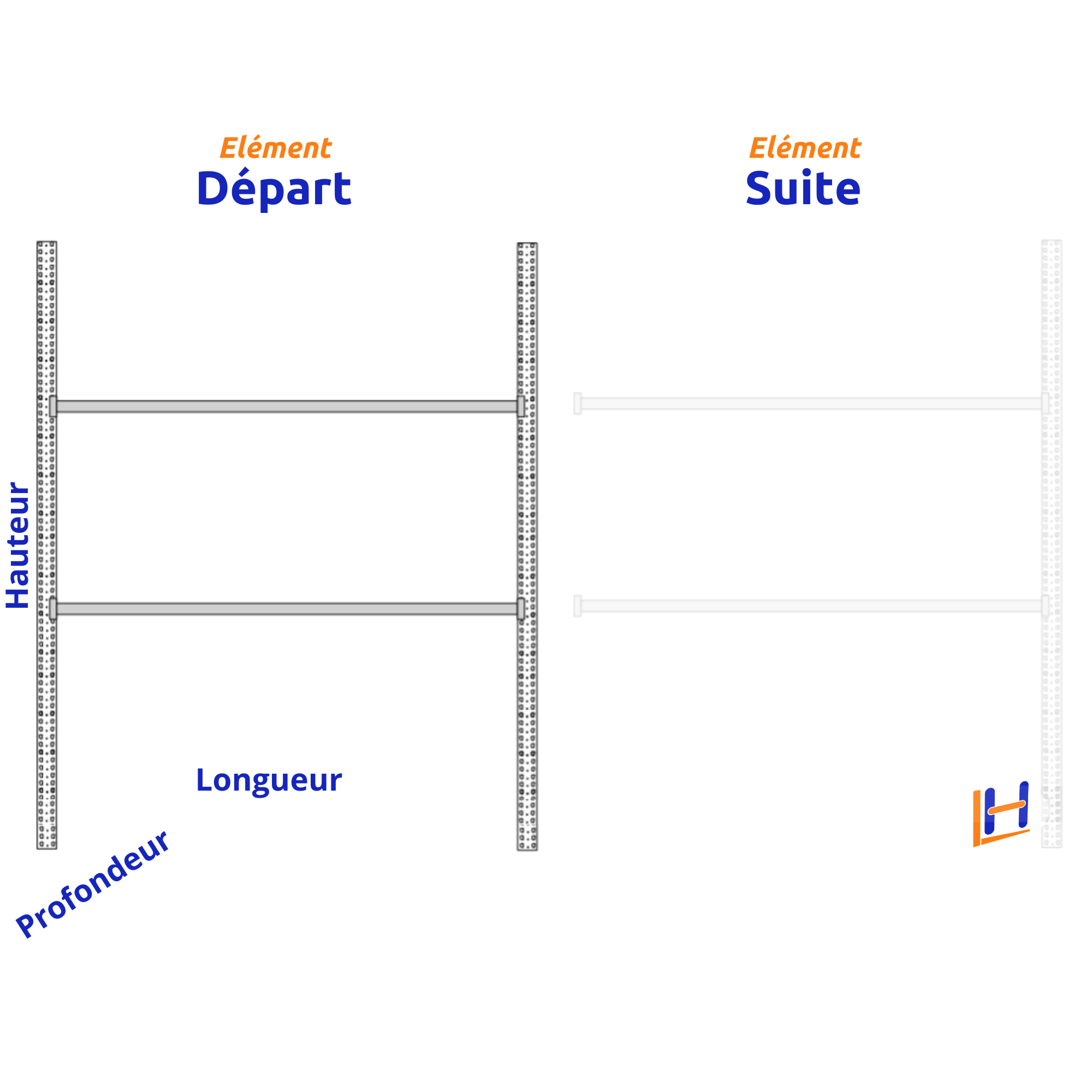 Rayonnage Mi-Lourd Z60 H2000mm Galvanisé | 475 Kg