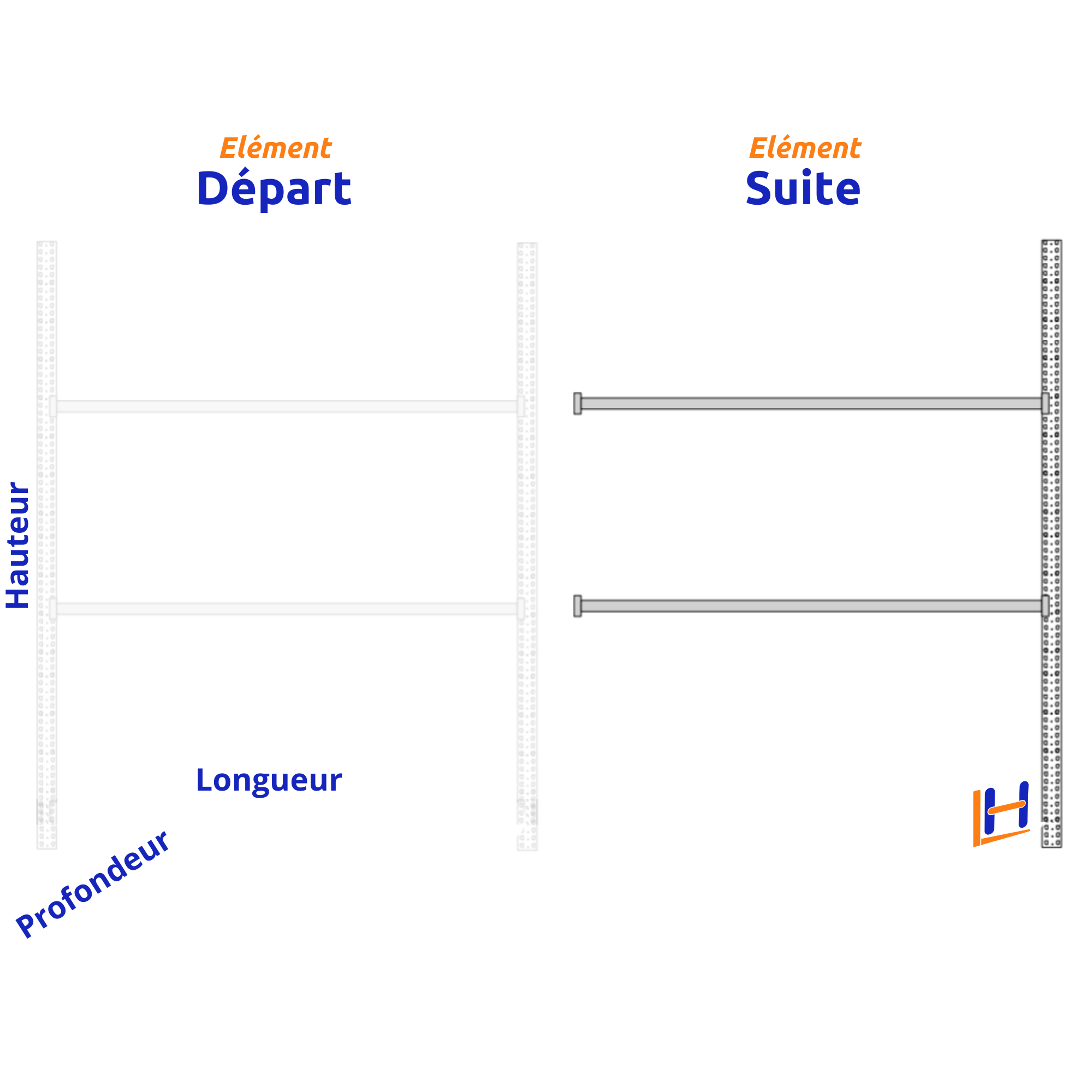 Rayonnage Mi-Lourd Z60 H2000mm Galvanisé | 475 Kg