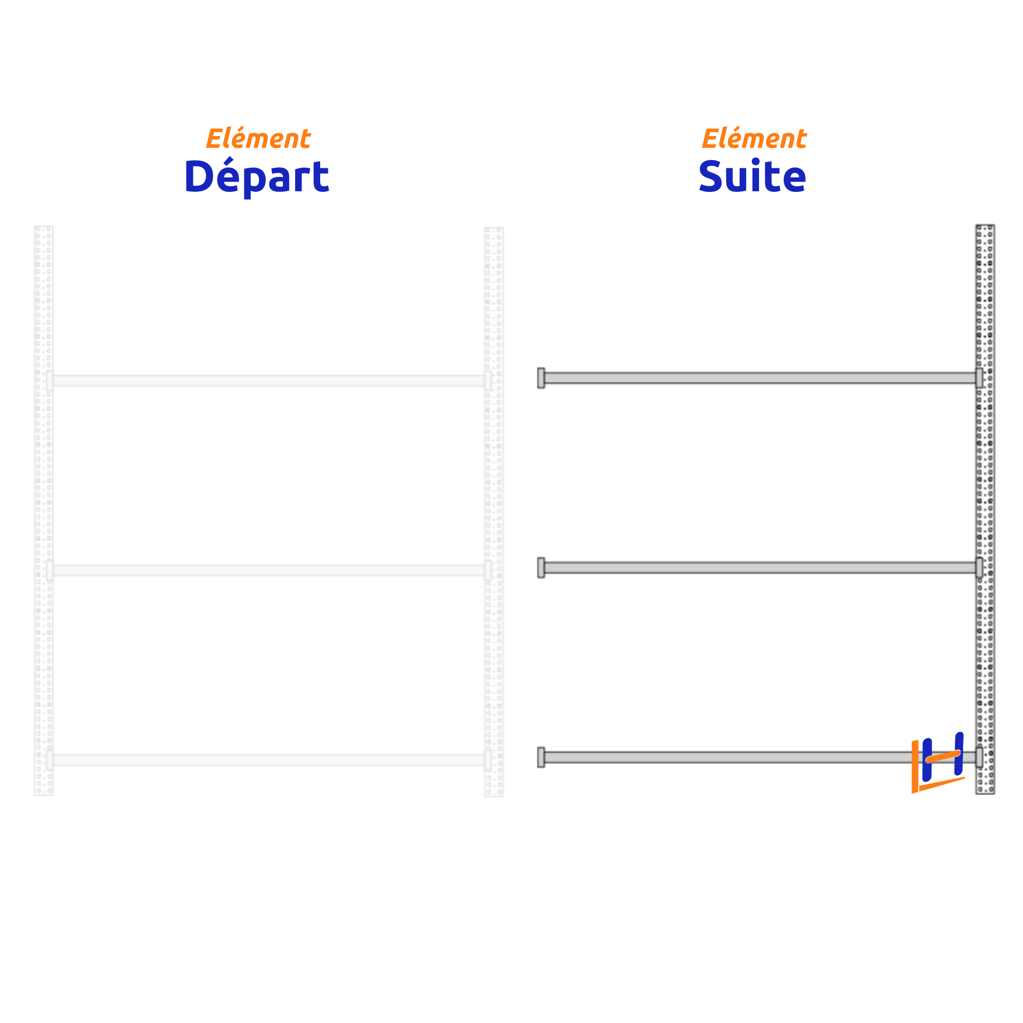 Rayonnage Mi-Lourd Z60 H2000mm Galvanisé | 475 Kg