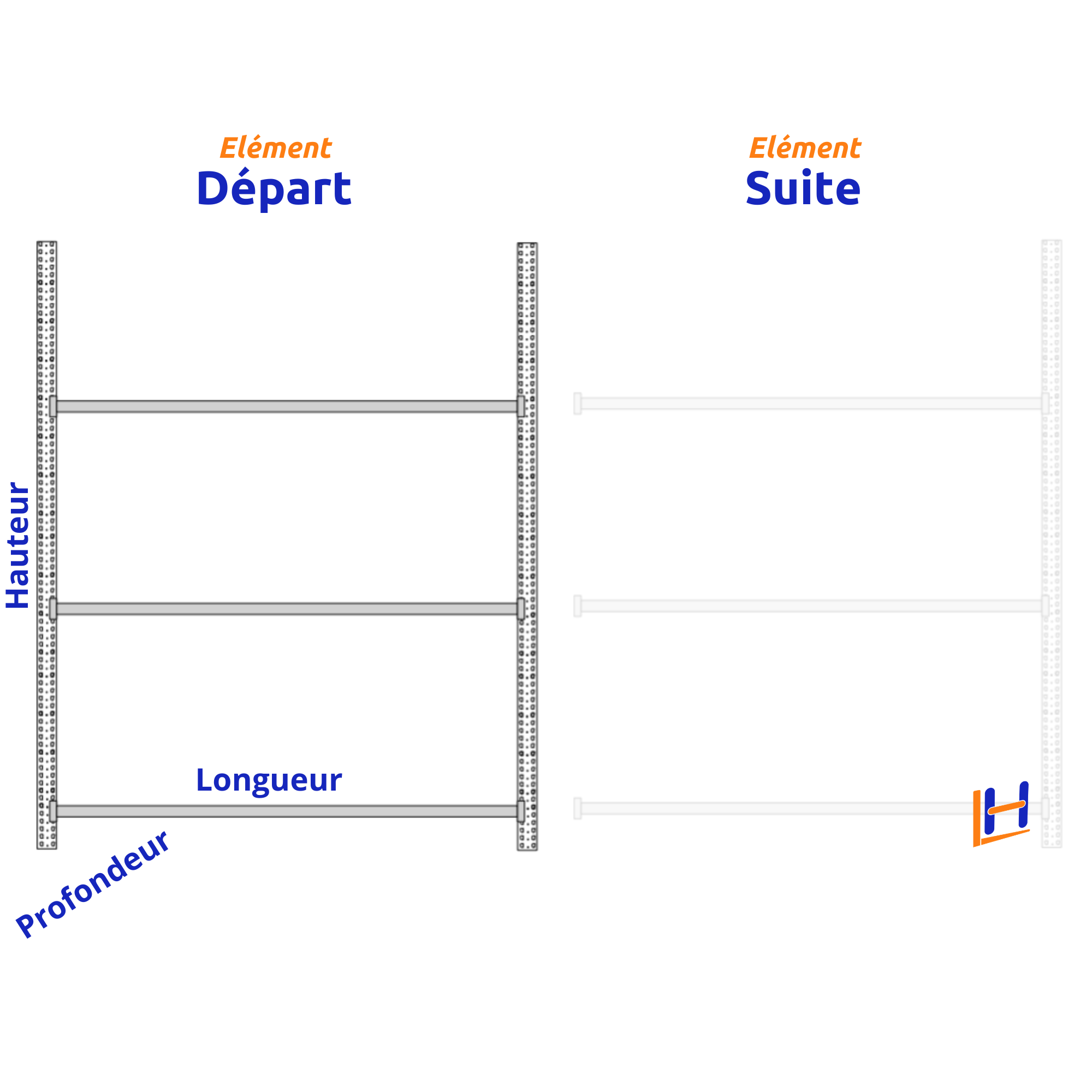 Rayonnage Mi-Lourd Z60 H2000mm Galvanisé | 475 Kg