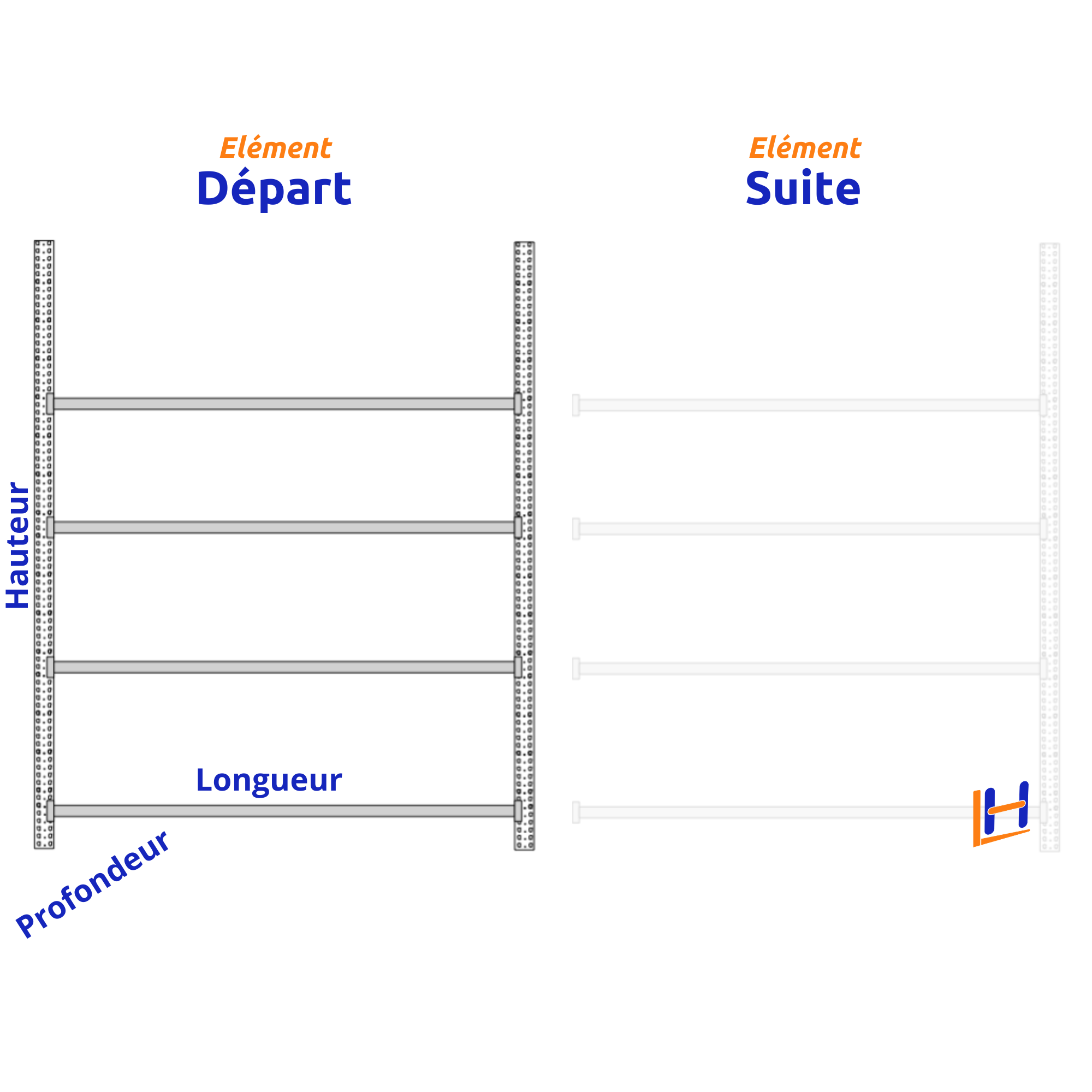 Rayonnage Mi-Lourd Z60 H2000mm Galvanisé | 475 Kg