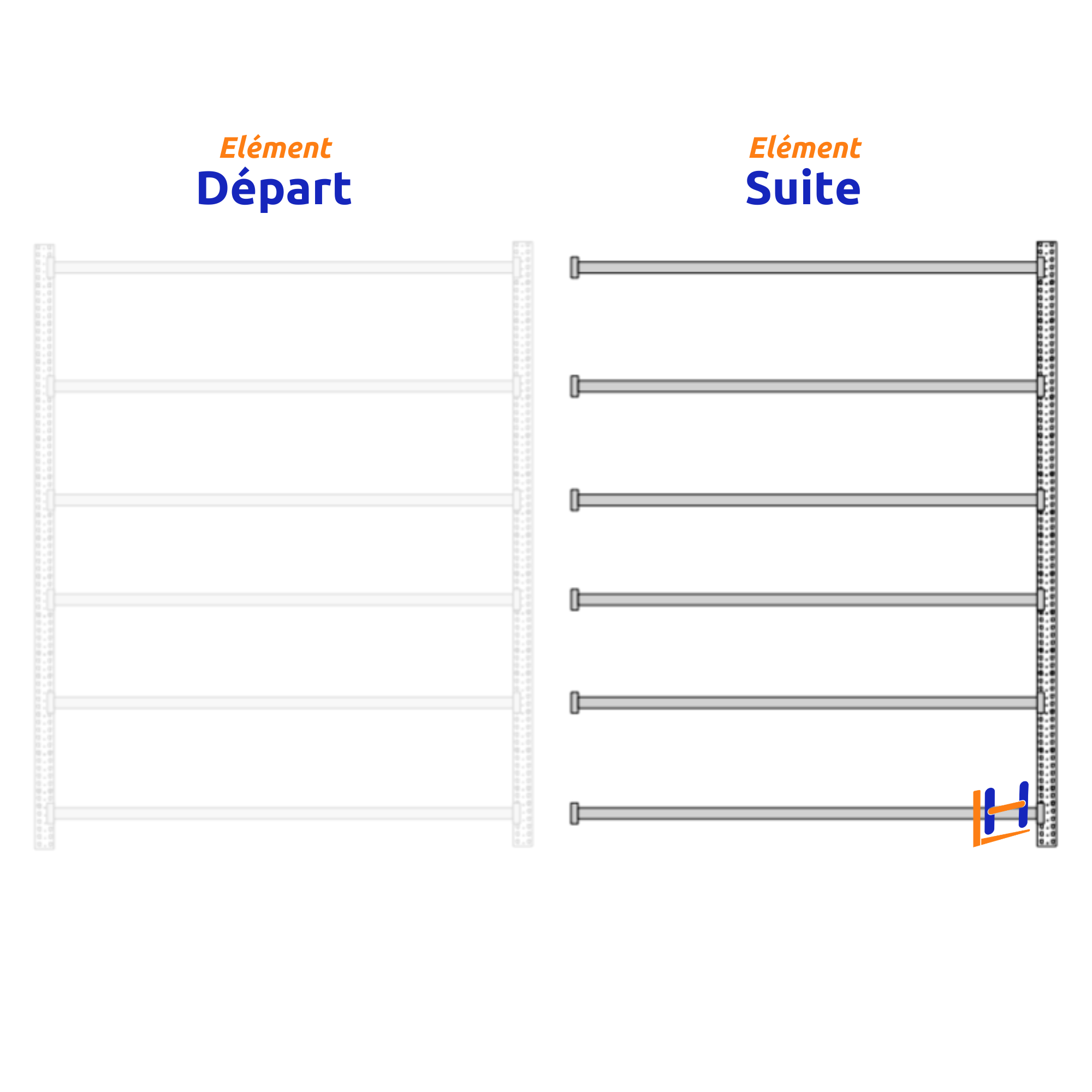 Rayonnage Mi-Lourd Z60 H2000mm Galvanisé | 475 Kg