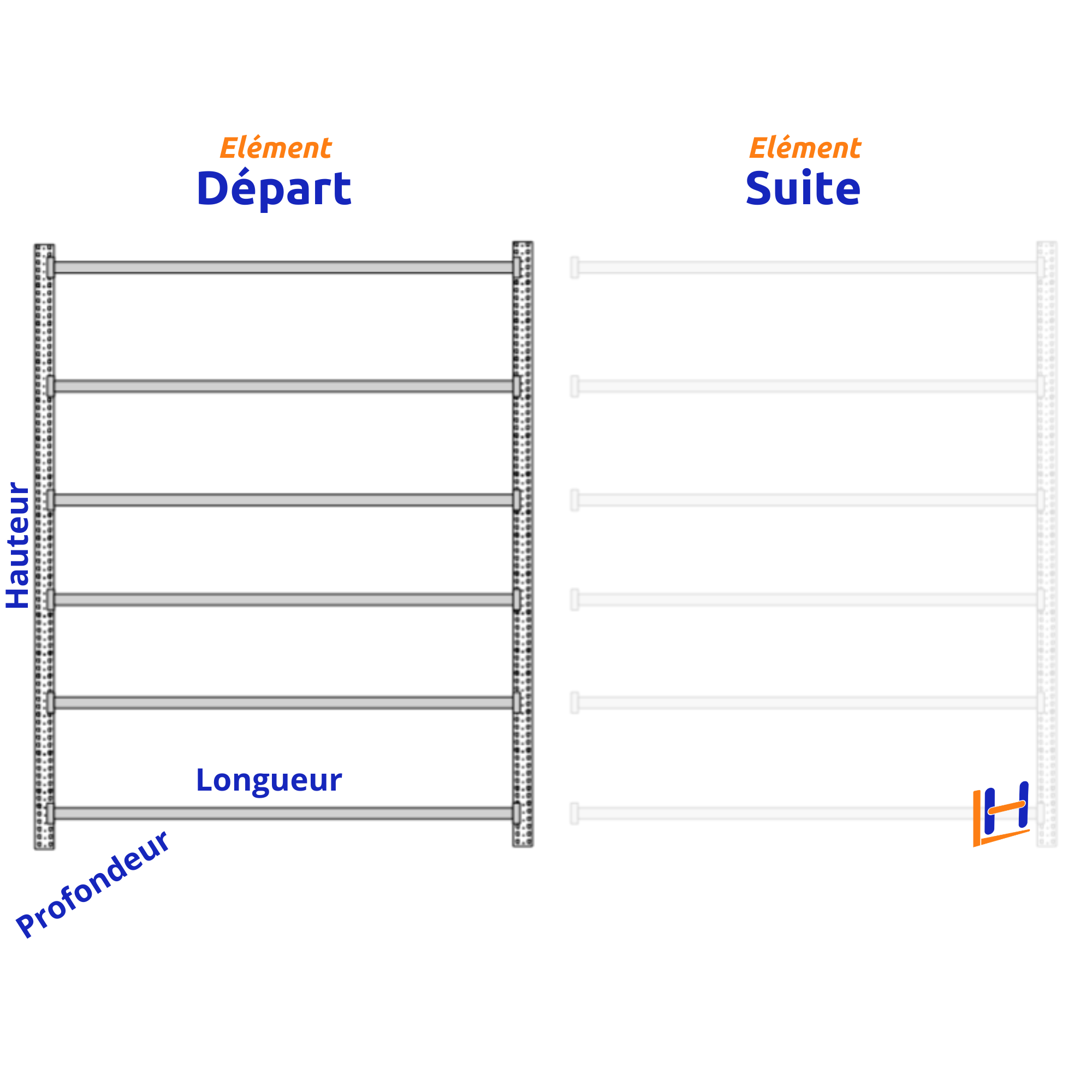 Rayonnage Mi-Lourd Z60 H2000mm Galvanisé | 475 Kg