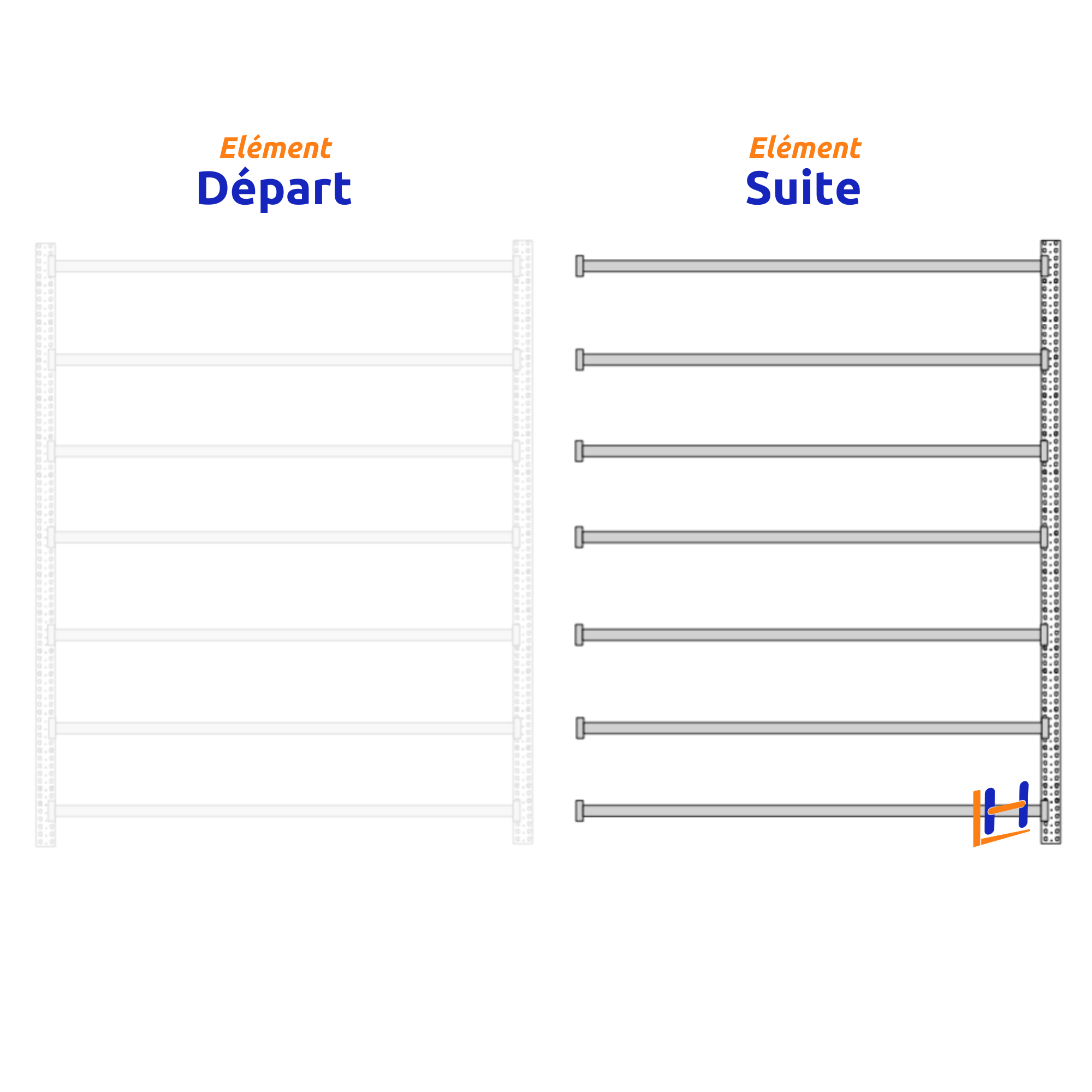 Rayonnage Mi-Lourd Z60 H2000mm Galvanisé | 475 Kg