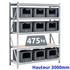 Rayonnage Mi-Lourd Galvanisé Z60 H3000mm | 475 Kg